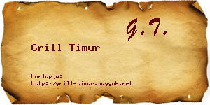 Grill Timur névjegykártya