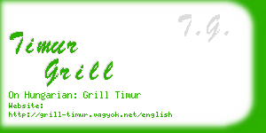 timur grill business card